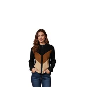 Women's Black and Brown Jacket